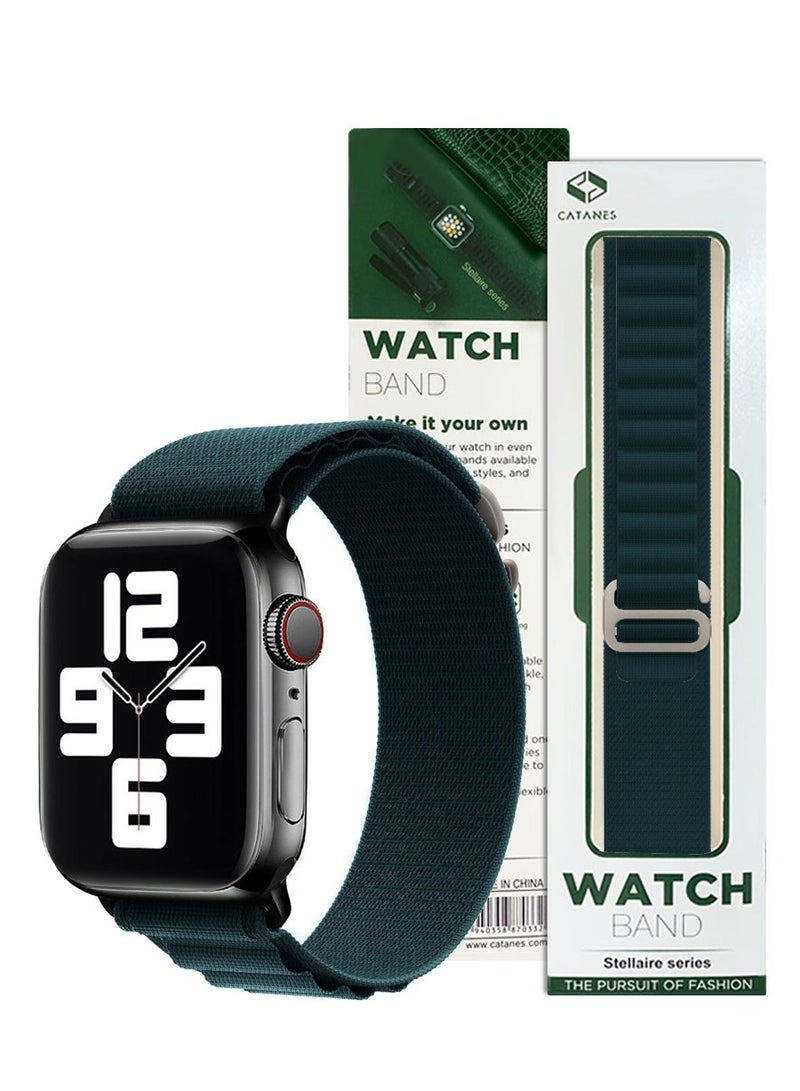 CATANES Alpine Loop Band for Apple Watch Band 38mm 40mm 41mm 42mm (Series 10) Adjustable with Metal G-Hook Strap Dark Green  - Image 1