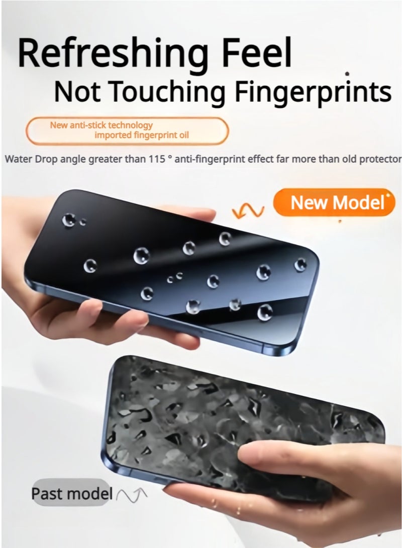 iPhone 15 Pro Screen Protector 6.1 Inch HD Clear With a Webcam Cover Power Grade Phone Receiver Dustproff Protection Scratch Resistant, Anti-Fingerprint, Bubble Free, 9H Tempered Glass Film For iPhone 15 Pro-2Pack Clear - Image 5