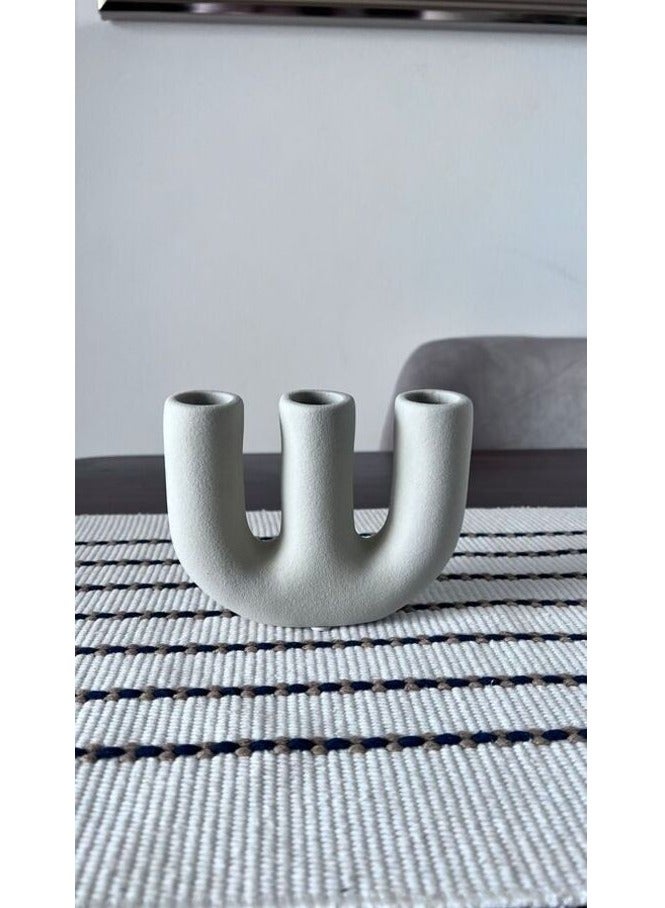 W shaped vase Room Decor Ceramic - Image 1