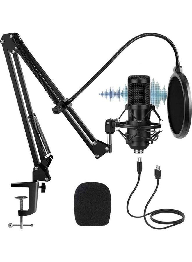 MUDISO USB Condenser Microphone Kit with Adjustable Stand Black - Image 1