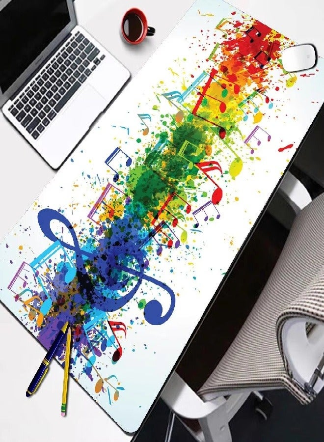 Extended Big Mouse Pad Large,100cm X 50cm X 0.3cm ,XL Gaming Mouse Pad Desk Pad,Computer Keyboard Mouse Mat Mousepad ,Music Symbol Patterns