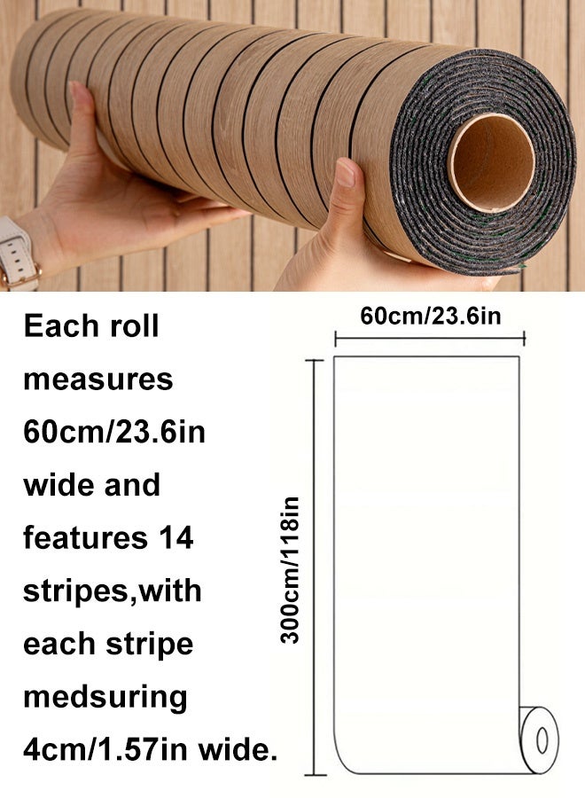 NOAEOU Self-Adhesive Thickened 3D Wallpaper - 60cm x 300cm 1Roll Waterproof PVC Wood Grain Moisture Proof Sound Insulation Wall Panels, Wallpaper Sticker Wallboard for Home Decor, Living Room, Bedroom, TV Background (N1002-7) - Image 2