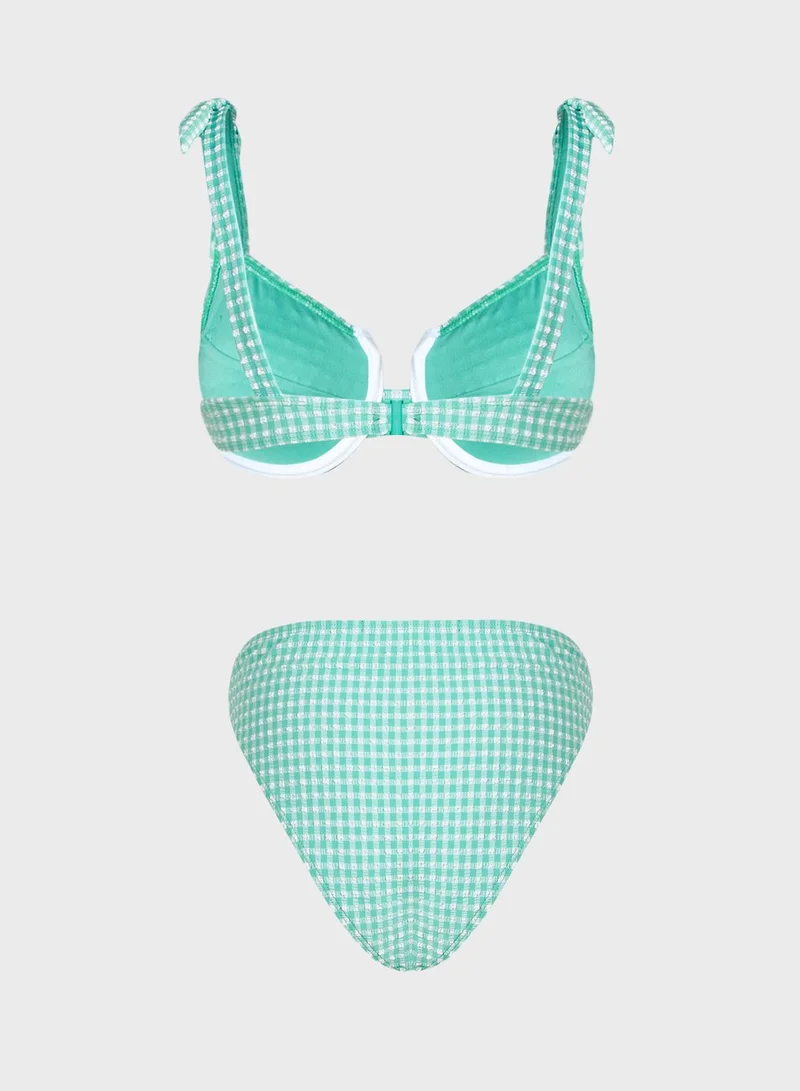 NASTY GAL Checked Bikini Set