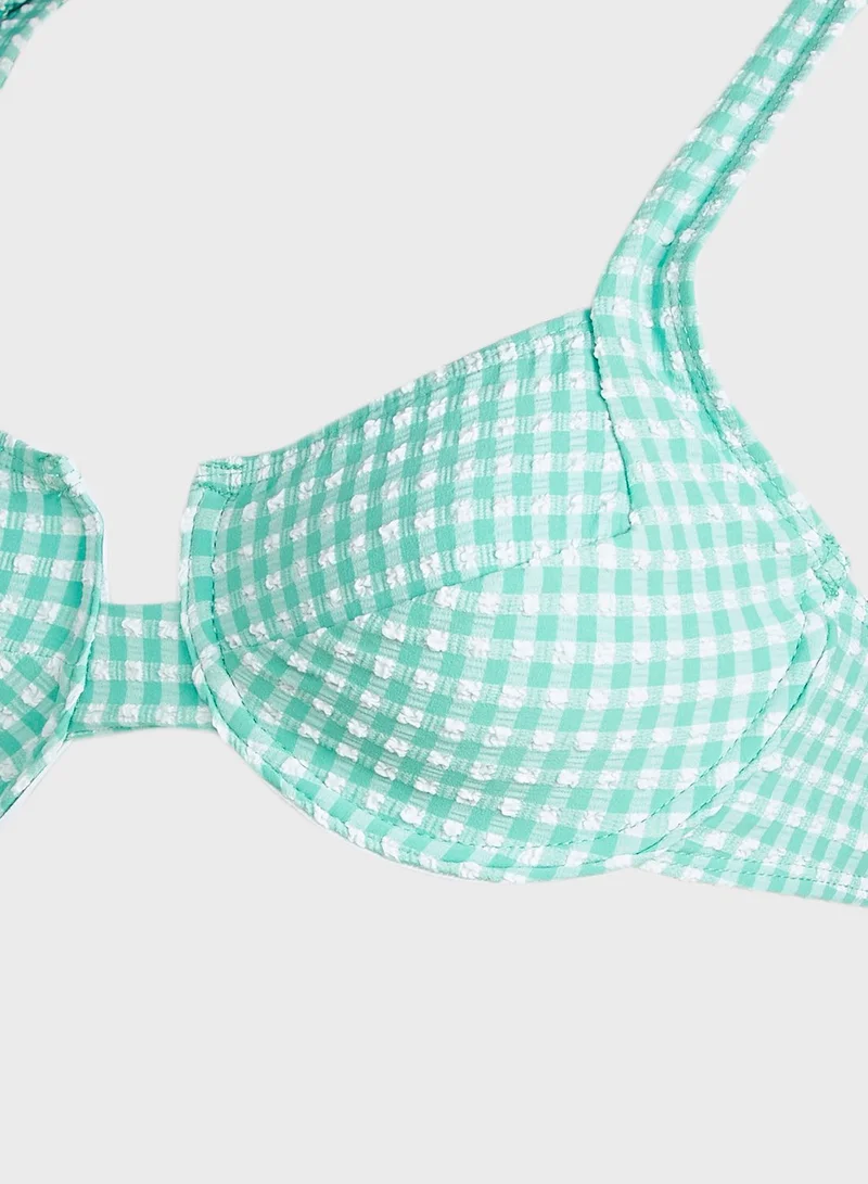 NASTY GAL Checked Bikini Set