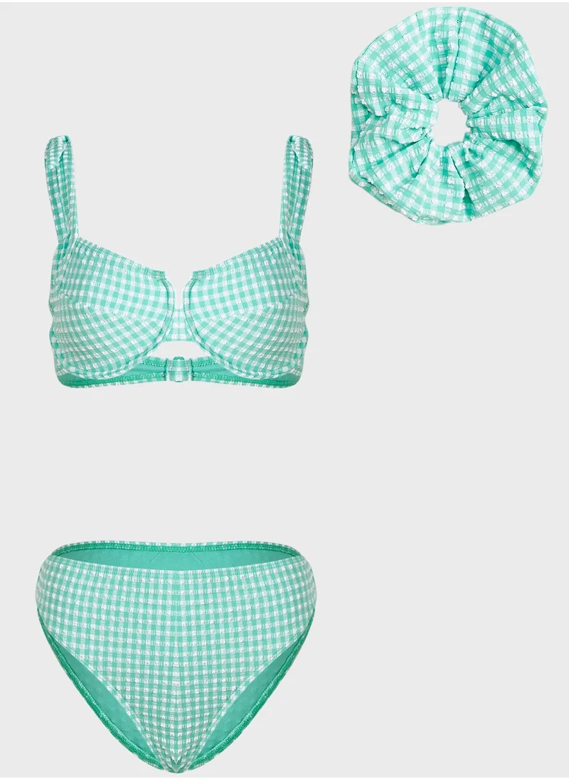 NASTY GAL Checked Bikini Set