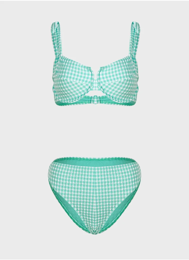 NASTY GAL Checked Bikini Set