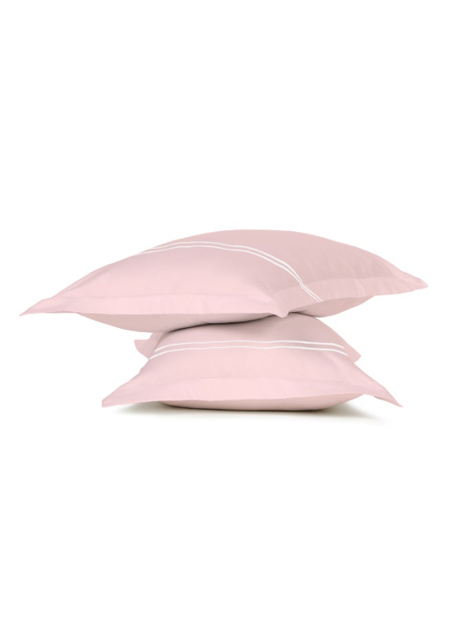 MULBERRY LIVING أغطية وسائد قطنية %  ، عبوة من قطعتين،  ×  سم، لون وردي هادئ - Image 3