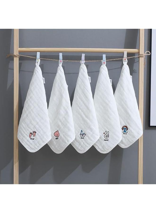 erorex Baby Washcloths 10 Pack Muslin Cotton Towels Natural Cotton Baby Wipes Soft Newborn Baby Face Towel  - Image 5