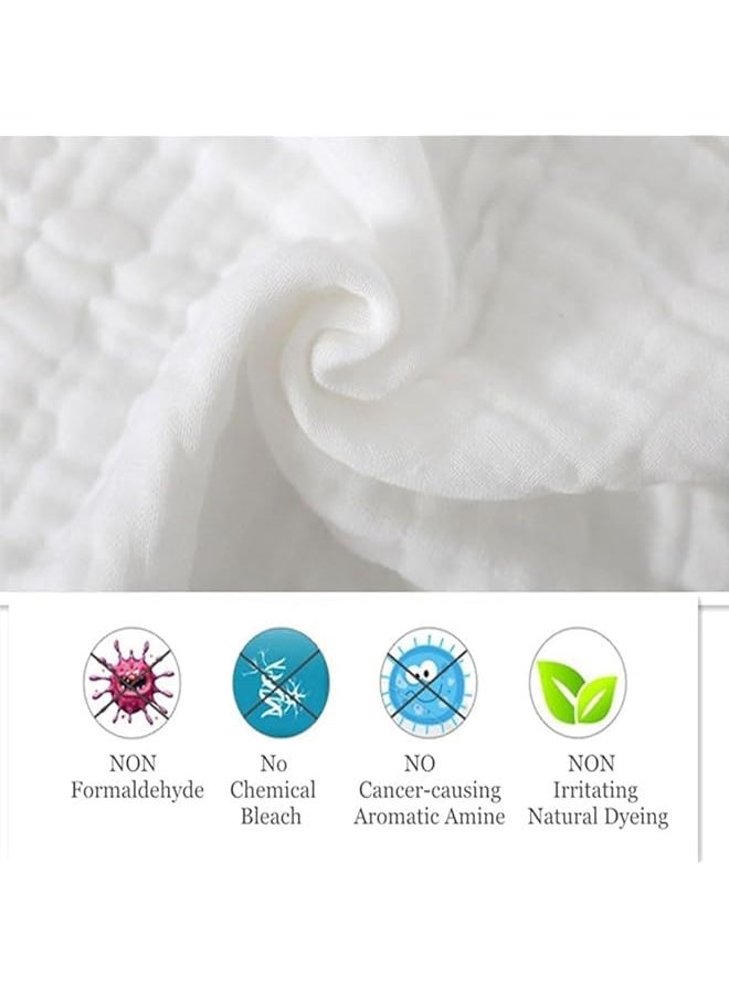 erorex Baby Washcloths 10 Pack Muslin Cotton Towels Natural Cotton Baby Wipes Soft Newborn Baby Face Towel  - Image 2