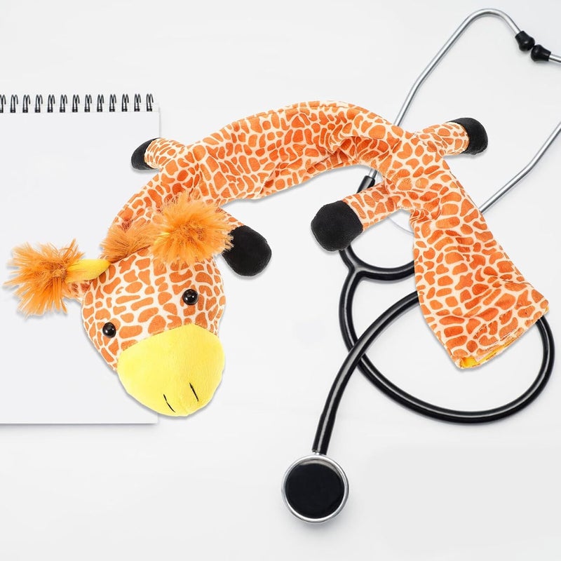 Levemolo 2pcs Plush Giraffe Stethoscope Tube Sleeve Covers for Doctors and Nurses, Animal Stethoscope Neck Wrappers in Amber Color, Soft Protective Accessories for Medical Use - Image 5