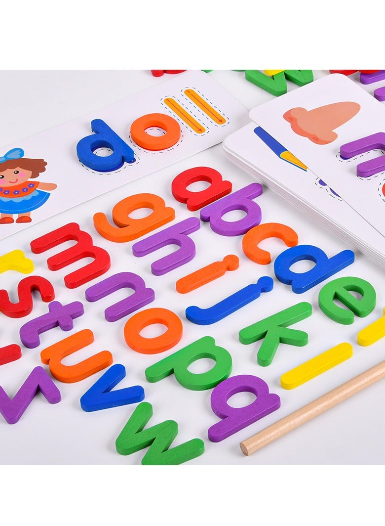 xppier 60 Pcs Alphabet Learning Cards Set, English Letter Spelling Game with 26 Letters, Educational Word Building Toy for Preschool Kindergarten Kids - Image 4