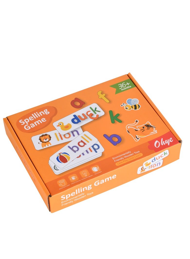 xppier 60 Pcs Alphabet Learning Cards Set, English Letter Spelling Game with 26 Letters, Educational Word Building Toy for Preschool Kindergarten Kids - Image 2