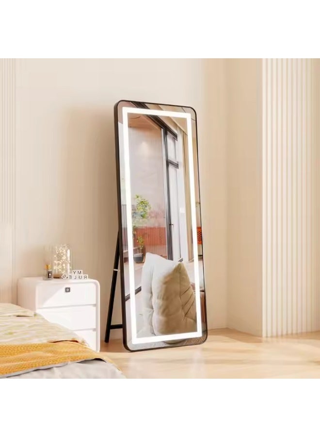 Y&D Full Length Mirror with Lights 160 x 50 cm LED Floor Standing Rectangular Mirror Adjustable Brightness & Color Modern Style for Living Room - Image 1