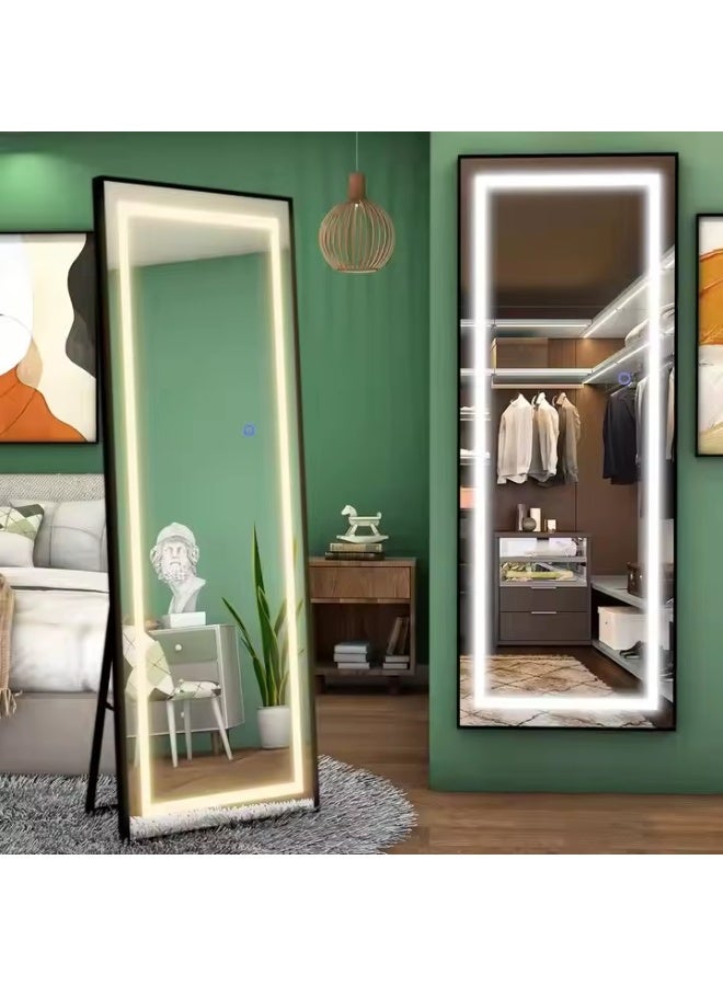 Y&D Full Length Mirror with Lights 160 x 50 cm LED Floor Standing Rectangular Mirror Adjustable Brightness & Color Modern Style for Living Room - Image 3