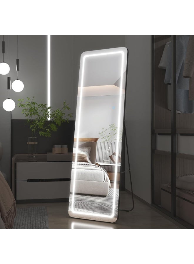 Y&D Full Length Mirror with Lights 160 x 50 cm LED Floor Standing Rectangular Mirror Adjustable Brightness & Color Modern Style for Living Room - Image 4