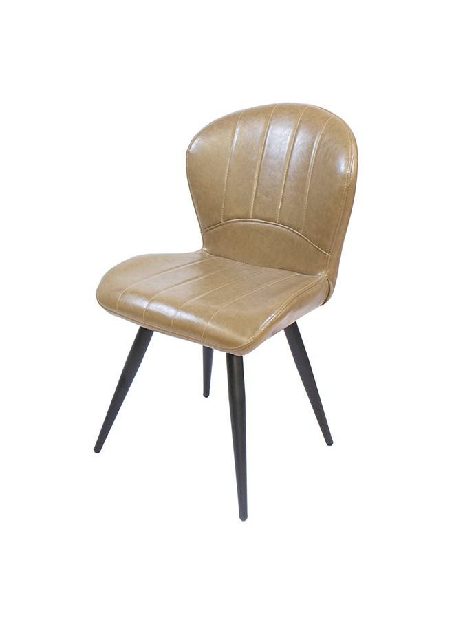 JILPHAR FURNITURE Jilphar Furniture Beige Leather Modern Accent Chair With Steel Legs 