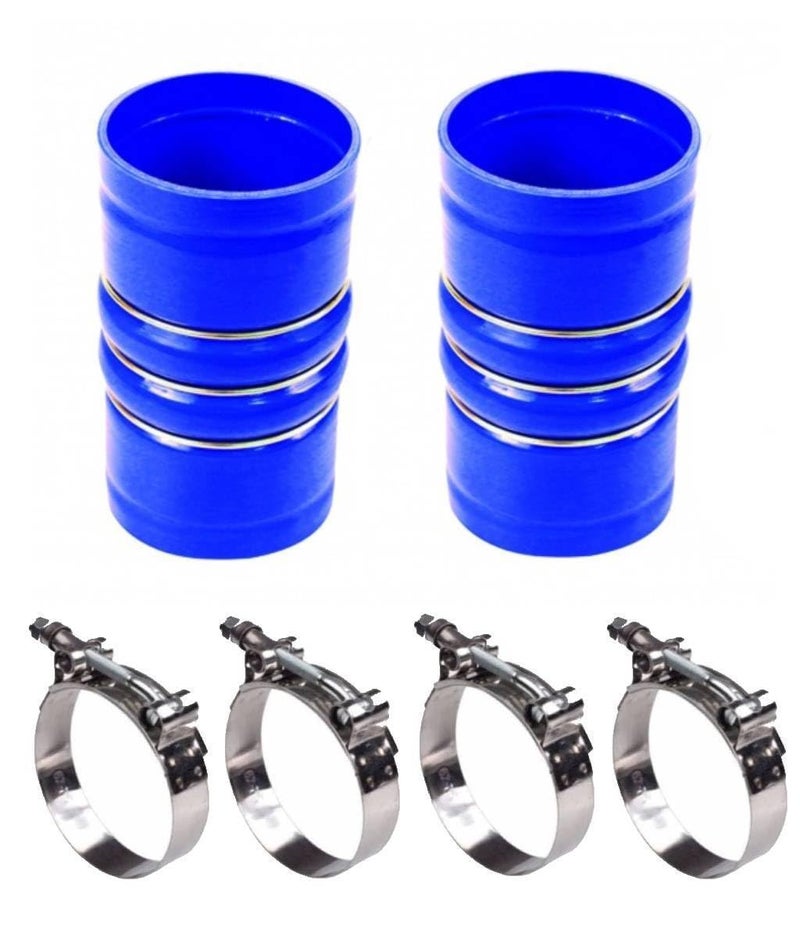 Torque خراطيم هواء شحن السيليكون TORQUE 2PCS 3 1/2" x 6 3/8" مع مجموعة مشابك T-Bolt، 3.5 بوصة ID توربو، مجموعة خراطيم سحب الهواء والمبرد (تحل محل فولفو 20550690، 70396458، ماك 45MD384M) - Image 1