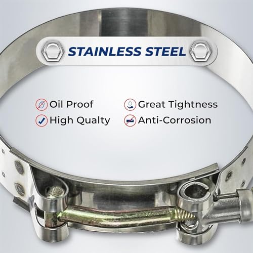 Torque خراطيم هواء شحن السيليكون TORQUE 2PCS 3 1/2" x 6 3/8" مع مجموعة مشابك T-Bolt، 3.5 بوصة ID توربو، مجموعة خراطيم سحب الهواء والمبرد (تحل محل فولفو 20550690، 70396458، ماك 45MD384M) - Image 5