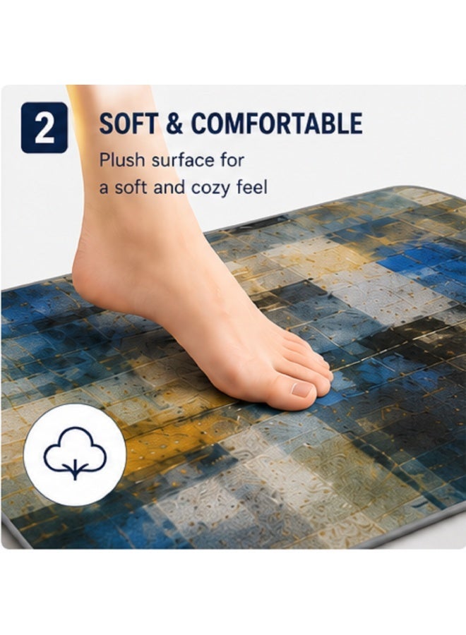 2-Piece Anti-Fatigue Kitchen Floor Mat Set – Non-Slip Water-Absorbent & Quick-Dry Kitchen Rugs, Soft Cushioned Kitchen Carpets, Assorted Design, 40 x 60 cm & 40 x 120 cm - Image 5