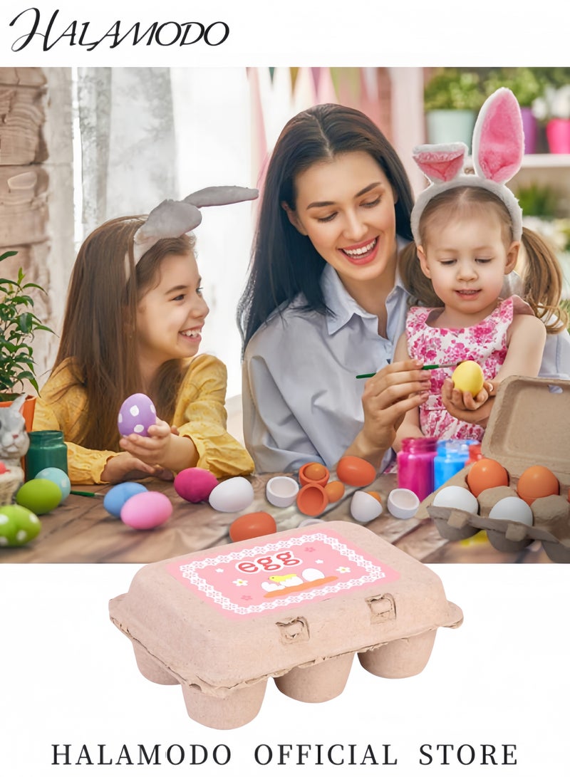 HALAMODO 6PCS Kids Egg Kitchen Toys Wooden Toy Food Play Food Cooking DIY Kitchen Pretend Play Food Set Easter Eggs for Preschool Age Toddlers Boys Girls - Image 4