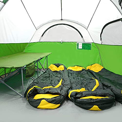 CAMPROS CP Tent 8 Person Camping Tents, Weather Resistant Family Tent, 5 Large Mesh Windows, Double Layer, Divided Curtain for Separated Room, Portable with Carry Bag - Green - Image 5