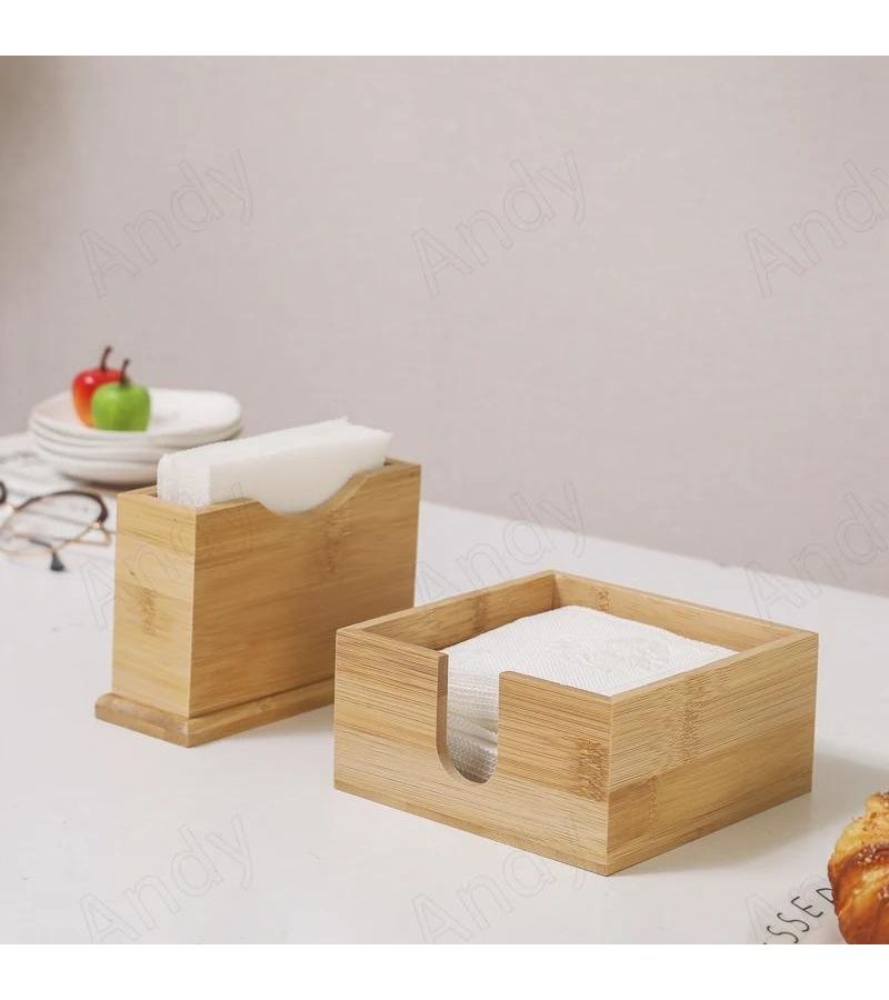 Vertical Wooden Tissue Box For Tabletop Restaurant Napkin Holder Home Decor - Image 1