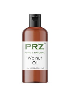 PRZ PRZ Walnut Cold Pressed Carrier Oil - Pure Natural & Therapeutic Grade Oil for Aromatherapy Body Massage, Skin Care & Hair Care, 500 ml 