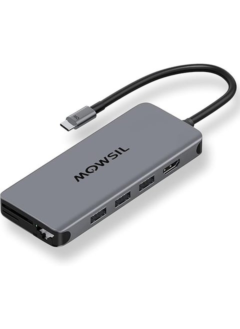 12 in 1 USB C Hub 4K HDMI and FHD VGA Dual Video Output Type C Hub, PD 100W, Gigabit Ethernet, 3 USB 3.0 Ports, USB C to 3.5mm, SD/TF Slot Multiport Adapter for MacBook Pro/Air 2023, HP,