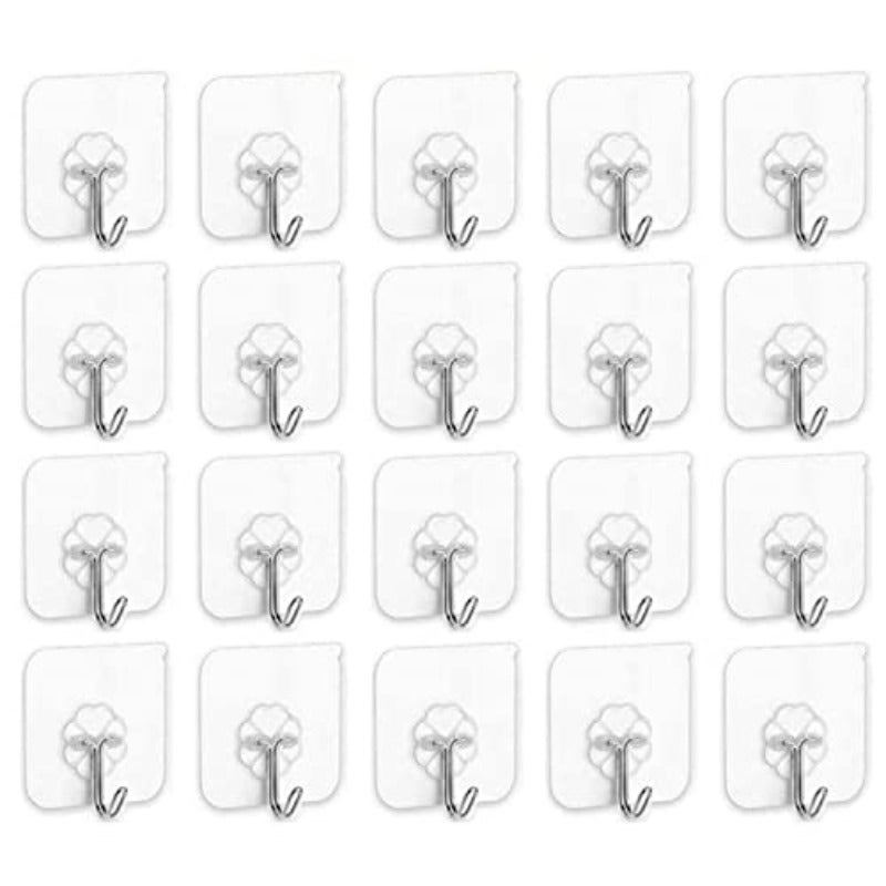 Adhesive Hooks Heavy Duty Wall Hooks 20Pack 8kg Max Self Adhesive Hook - Image 1