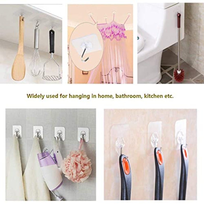 Adhesive Hooks Heavy Duty Wall Hooks 20Pack 8kg Max Self Adhesive Hook - Image 4