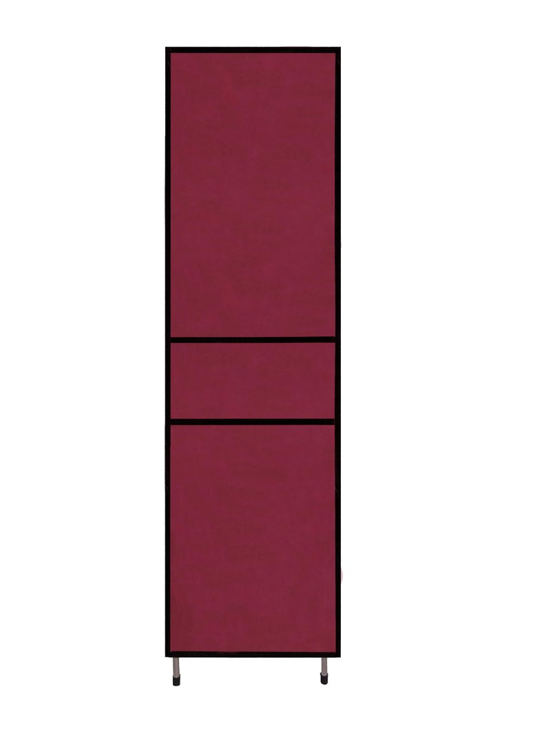 SANAMSTORE Multi Utility 6 Layer Metal Pipe with Non-Woven 100GSM Fabric Cover Shoe/Cloth/Toy/Books Rack-Maroon, Cm - Image 5