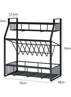 JCB CHIC 3-Tier Spice Rack, Metal Kitchen Storage Rack with Shelves for Spice Jar Sauce Can Oil Bottles, Multilayer Kitchen Countertop Seasoning Organizer (Black)  - Image 2
