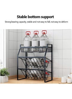 JCB CHIC 3-Tier Spice Rack, Metal Kitchen Storage Rack with Shelves for Spice Jar Sauce Can Oil Bottles, Multilayer Kitchen Countertop Seasoning Organizer (Black)  - Image 3