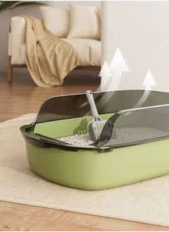Generic Oversized Semi-Closed Cat Litter Box with High Fence Kitten Toilet,Splash-Proof Detachable Potty Tray Toilet with Plastic Scoop & Deodorizing Bag, Easy to Clean, Suitable for All Kinds of Litter  - Image 3