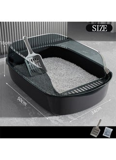 Generic Oversized Semi-Closed Cat Litter Box with High Fence Kitten Toilet,Splash-Proof Detachable Potty Tray Toilet with Plastic Scoop & Deodorizing Bag, Easy to Clean, Suitable for All Kinds of Litter  - Image 2