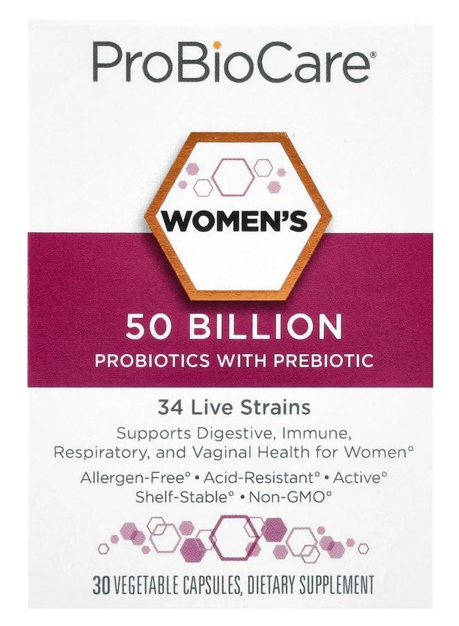 Women's Probiotics With Prebiotic 50 Billion 30 Vegetable Capsules
