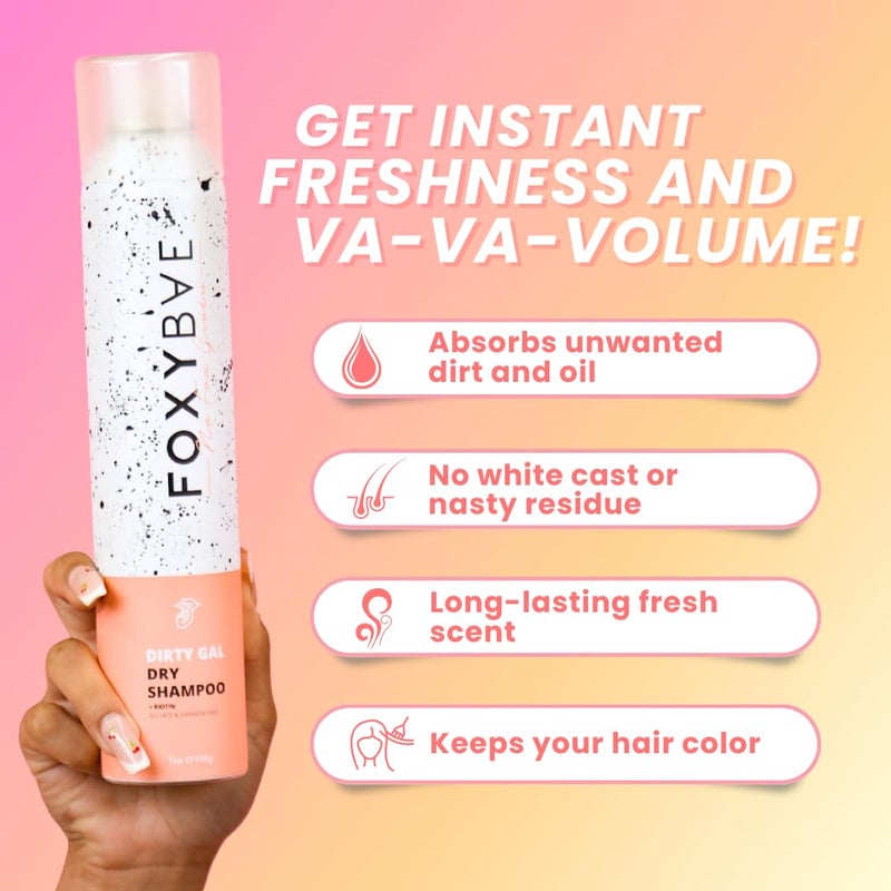 FoxyBae Volumizing Dry Shampoo Spray for Women - With Biotin for Hair Growth - For Dark, Brunette & Blonde Hair - Refreshing & Non-Toxic - Image 2