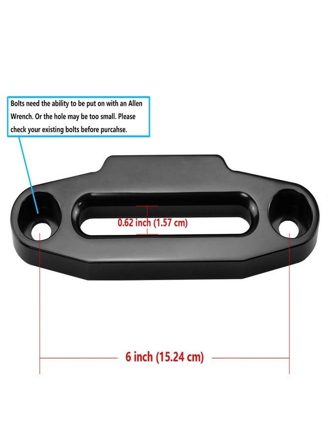 Ucreative Aluminum Hawse Fairlead for UTV 4000-5500 LBs Winch 6" (152.4mm) Mount Glossy (Black) - Image 3