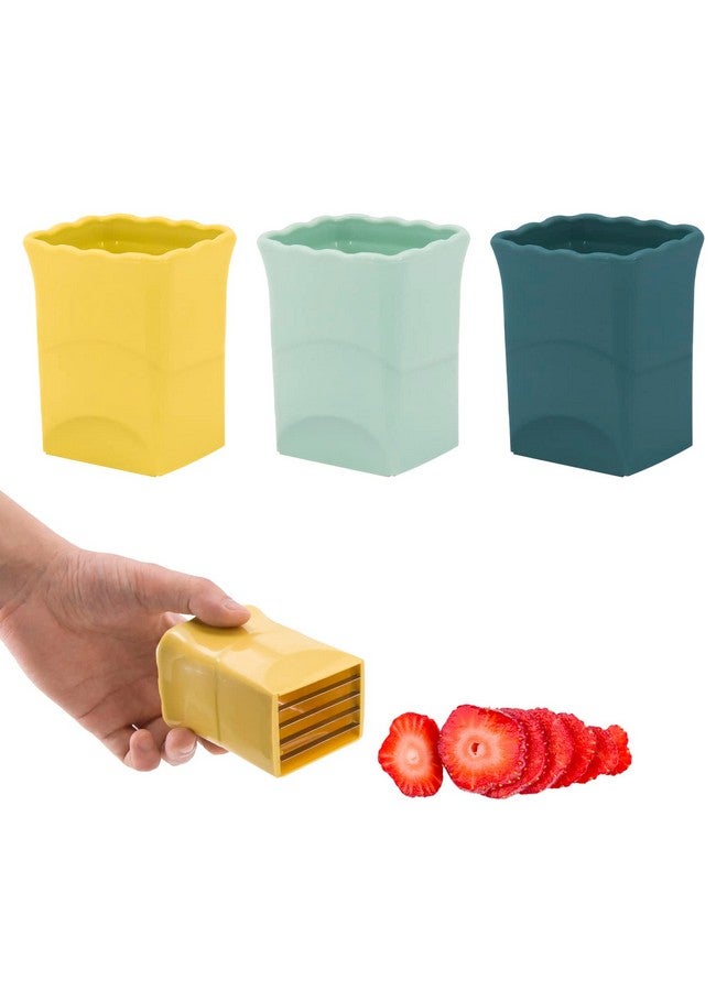 CEHNCEH 3PCS Strawberry Slicer: Fruit Slicer Cup, Strawberries Cutter Cup, Speed Cutter for Banana Grape Egg, Kitchen Portable Slicing Tool - Image 1