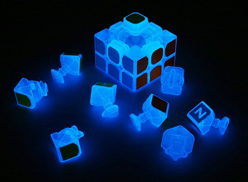 TANCH Blue Fluorescent Speed Cube 3x3x3 Glow in The Dark Luminous Magic Cube Puzzle Toy - Image 3