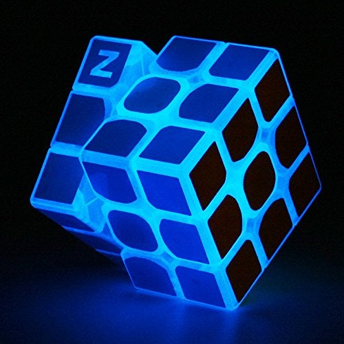 TANCH Blue Fluorescent Speed Cube 3x3x3 Glow in The Dark Luminous Magic Cube Puzzle Toy - Image 1