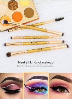 DUcare Eyeshadow Brushes Set Duo End Eye Makeup Brushes Professional Eyeshadow Brush set 5Pcs Travel Concealer Eyebrow Eyelash Eye Liners Blending  - Image 5