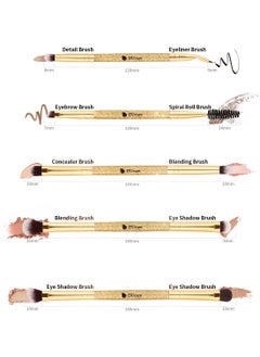 DUcare Eyeshadow Brushes Set Duo End Eye Makeup Brushes Professional Eyeshadow Brush set 5Pcs Travel Concealer Eyebrow Eyelash Eye Liners Blending  - Image 2