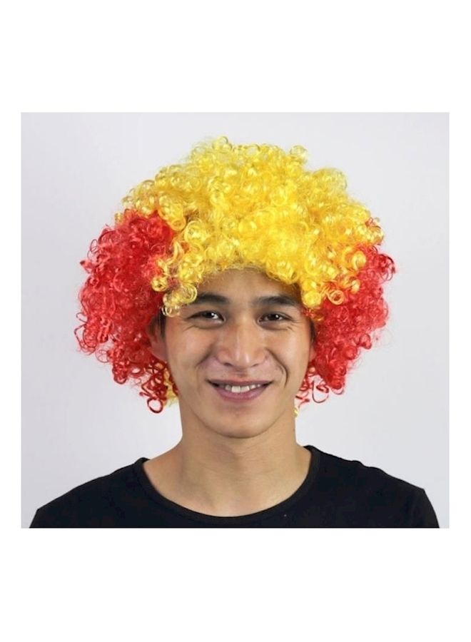 NIBEMINENT Spain National Flag Wig Yellow/Red