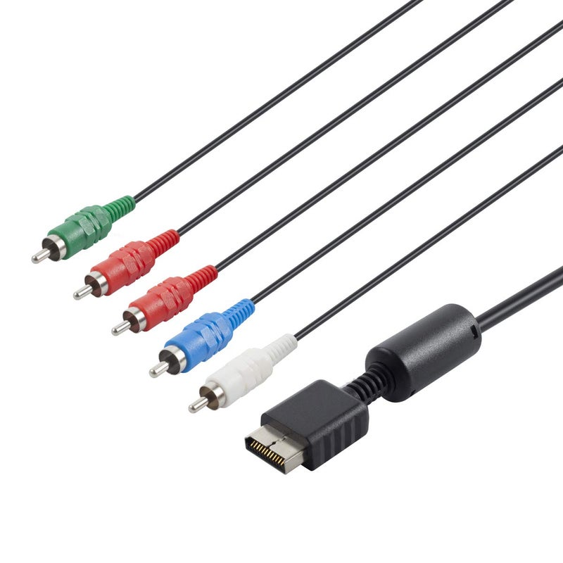 TENINYU Compatible with PS2/PS3/PS3 Slim HDTV-Ready TV HD Component AV Cable 5-Wire 6FT Black - Image 4