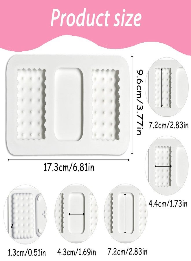 Fchil 3D Cookie Biscuit Silicone Mold, Sandwich Shape Cake Decorating Pan, Set of 2, White - Image 2