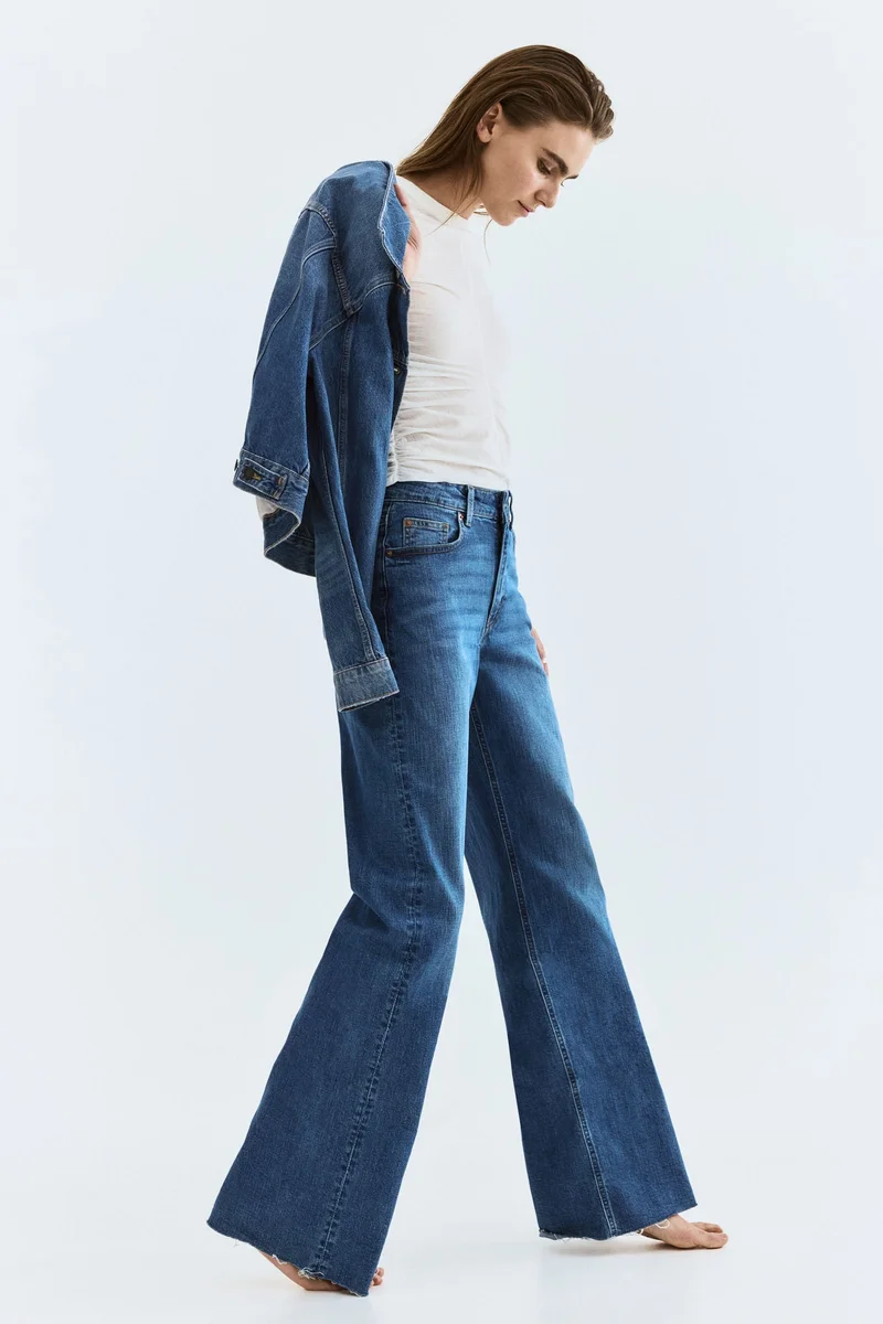 H&M  Wide High Jeans for Women | Best Price UAE