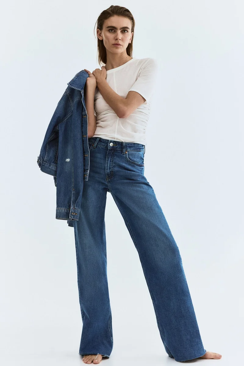 H&M  Wide High Jeans for Women | Best Price UAE