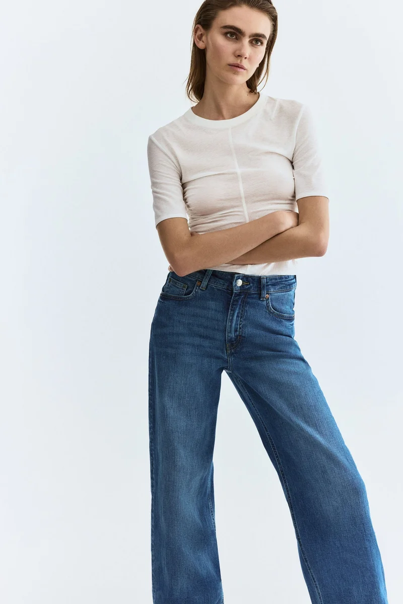 H&M  Wide High Jeans for Women | Best Price UAE