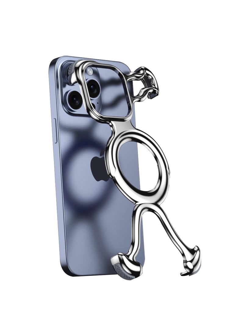 SYOSI - Case for iPhone 15 Pro Max/15 Pro/15, Lightweight PC Frame Shell [Compatible with MagSafe] Streamlined Design, Comfortable Grip, Silver, 15 Pro Max, pocket-friendly, for Women, Men - Image 1